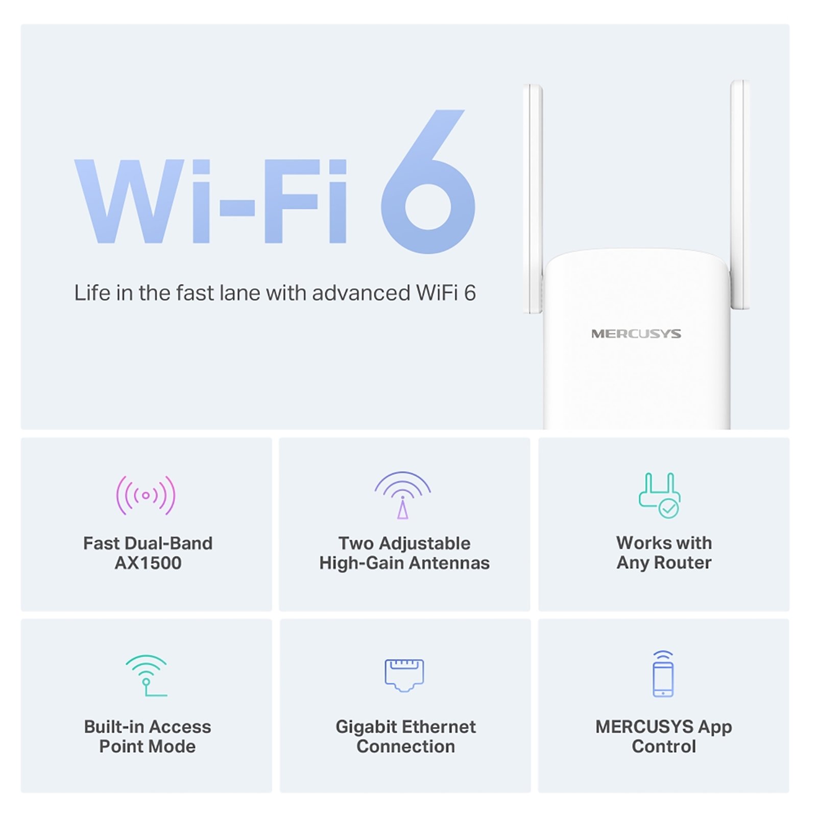 Extensor de Red Mercusys Me60x Wifi 6 De Doble Banda Ax1500 - Imagen 4