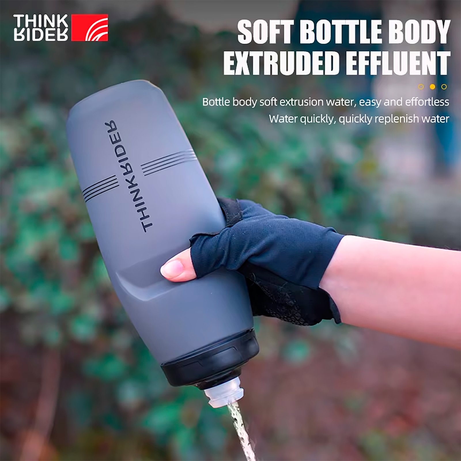 Botella Para Ciclismo Thinkrider 750ml Antideslizante Tapa Con Bloqueo