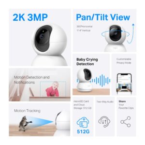 Cámara De Seguridad Tp-Link Tapo C210 Interior Visión Nocturna 2K 360°